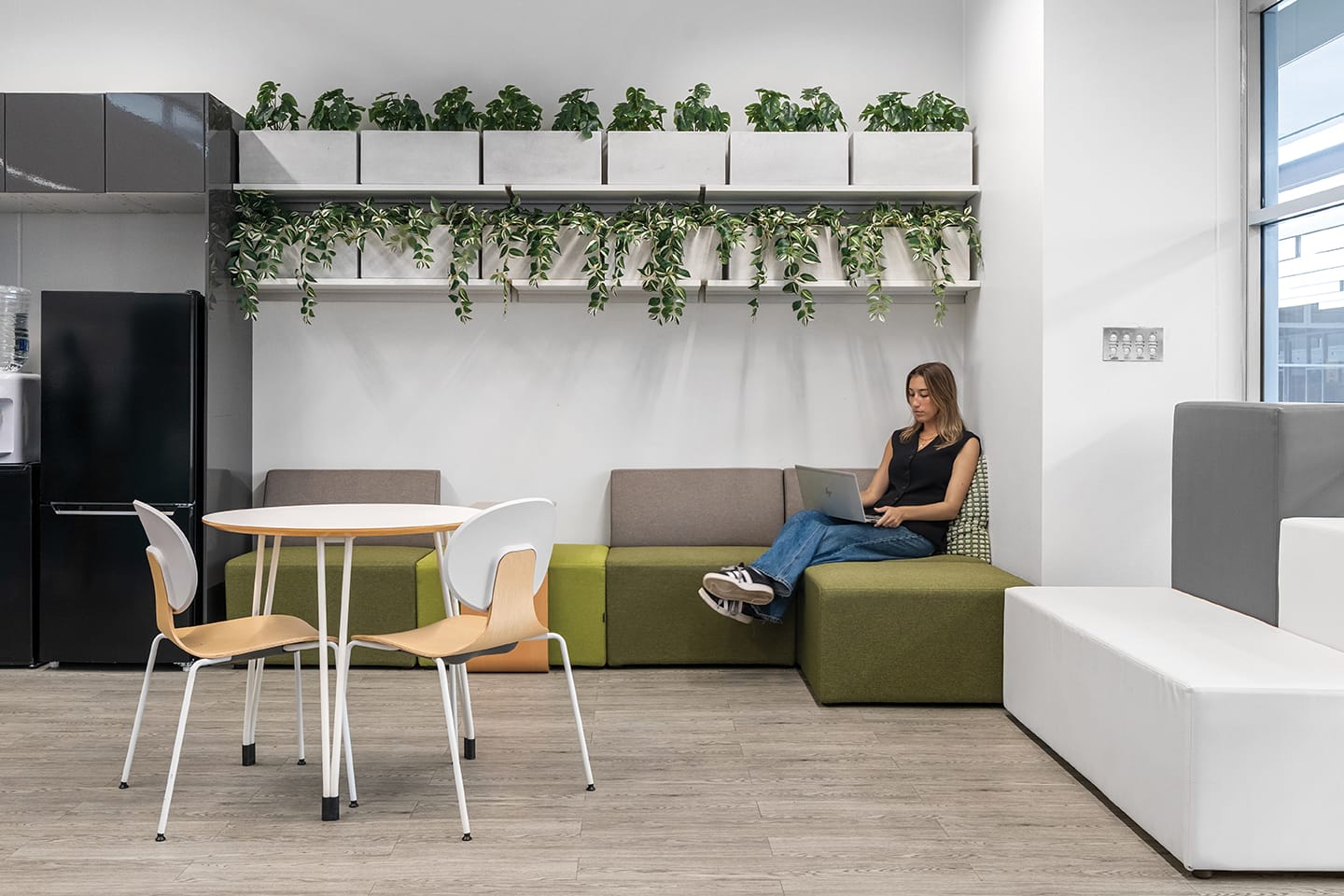 Calm, balanced workspace representing the integrated well-being philosophy